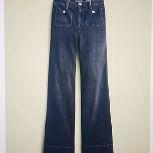 J.CREW Black Sailor Denim/Super High-Rise/Wide-Leg/Trousers/Jeans